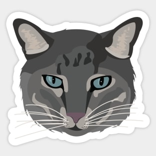 Kitty Cat Cute Face Drawing Sticker